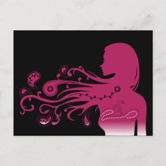 pink paisley postcard