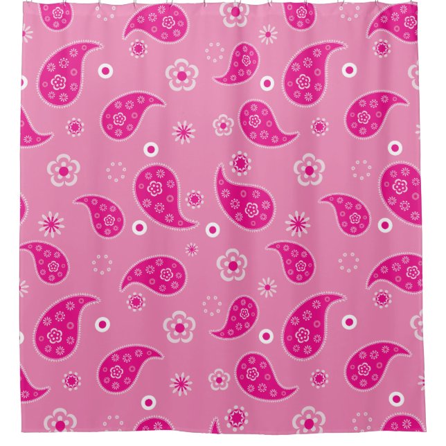 Pink Paisley Shower Curtain (Front)