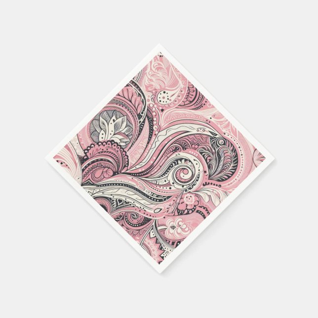 Pink Paisley The Home Studio Napkin (Corner)