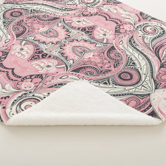 Pink Paisley The Home studio  Sherpa Blanket