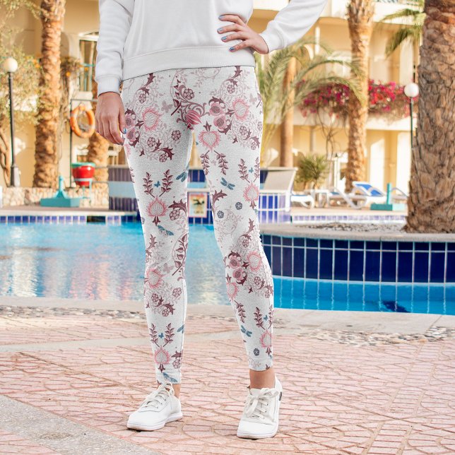 Pink Palette William Morris Design Leggings (Creator Uploaded)