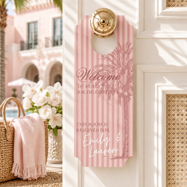 Pink Palm Beach Bachelorette Weekend Door Hanger (Pink Palm Beach Bachelorette Weekend Door Hanger)