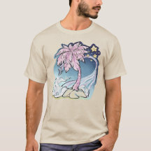 Pink Palm & Blue Bird Men's T-Shirt