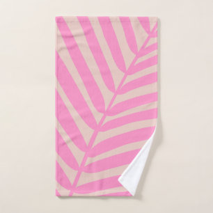 Pink Palm Leaf Bath Towel Set