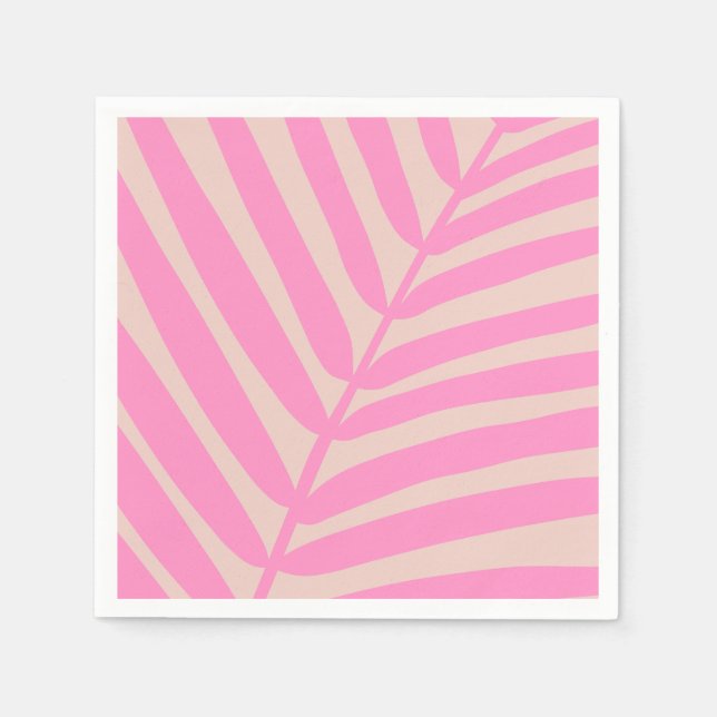 Pink Palm Leaf Napkin (Front)