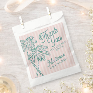 Pink Palm Spring Pastel Beach Baby Shower Cookie Favour Bags