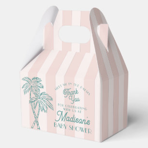 Pink Palm Spring Pastel Beach Baby Shower Favour Box