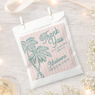 Pink Palm Spring Pastel Beach Birthday Party Favou Favour Bags
