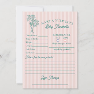 Pink Palm Springs Beach Shower Advice for Baby Invitation