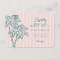 Pink Palm Springs Pastel Beach Registry Insert