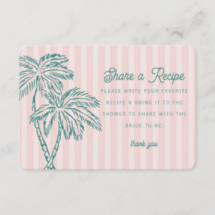 Pink Palm Springs Pastel Beach Share a Recipe Card