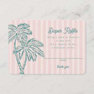 Pink Palm Springs Pastel Diaper Raffle Insert
