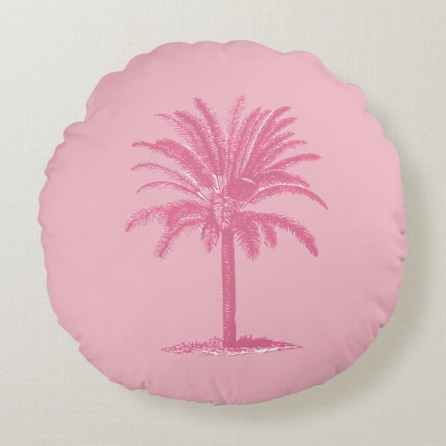 Pink Palm Tree Pillow (Front)