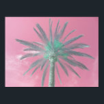 Pink Palm Tree Pop Art Photo Poster<br><div class="desc">Cool pop-art style palm tree poster. A single tall palm tree against a pink summer sky. The palm has been converted to a blue grey colour. Lovely colourful photo print bringing a summer beach vibe to any space.</div>