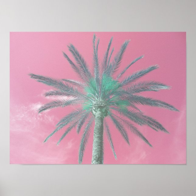 Pink Palm Tree Pop Art Photo Poster (Front)