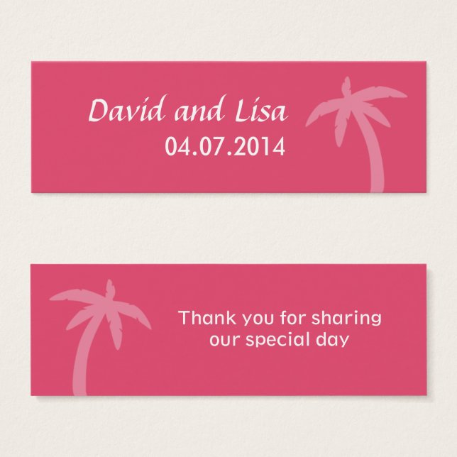 Pink Palm Tree Tropical Beach Wedding (Front & Back)