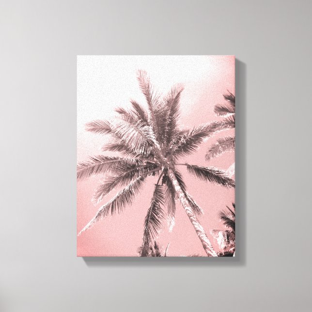 Pink Palm Trees Canvas Print  (Front)