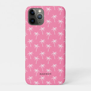 Pink Palm Trees Pattern iPhone 11 Pro Case