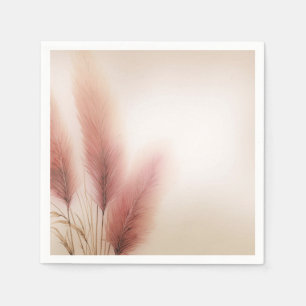 Pink Pampas Grass Bohemian Boho Wedding Napkin