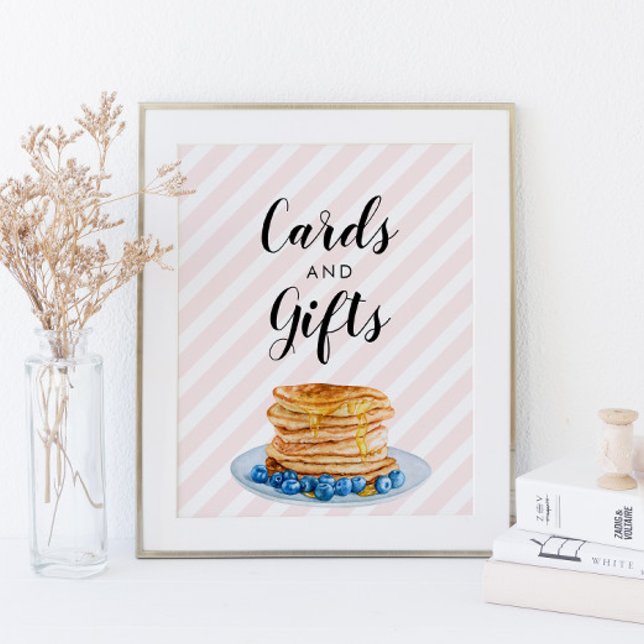 Pink Pancake Bridal Shower Brunch Cards Gifts Sign (Creator Uploaded)