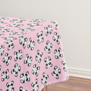 Pink Panda Bear Birthday Party Tablecloth