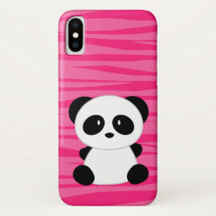 Pink Panda Bear Zebra Print Pattern Case-Mate iPhone Case