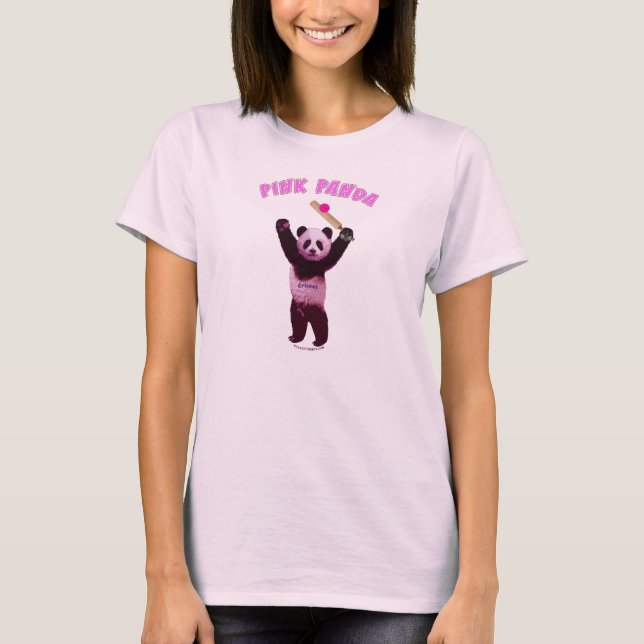 Pink Panda Cricket T-Shirt (Front)