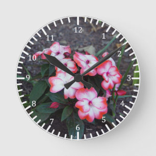 Pink Pansies Clock
