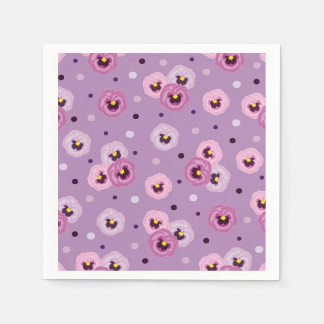 Pink pansies, seamless pattern napkin (Front)