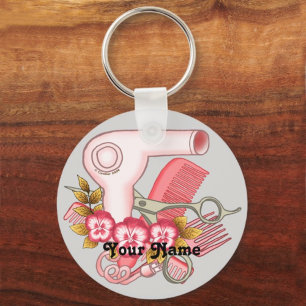 Pink Pansy Beautician Key Ring