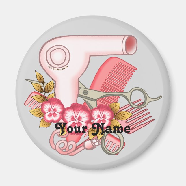 Pink Pansy Beautician Magnet (Front)