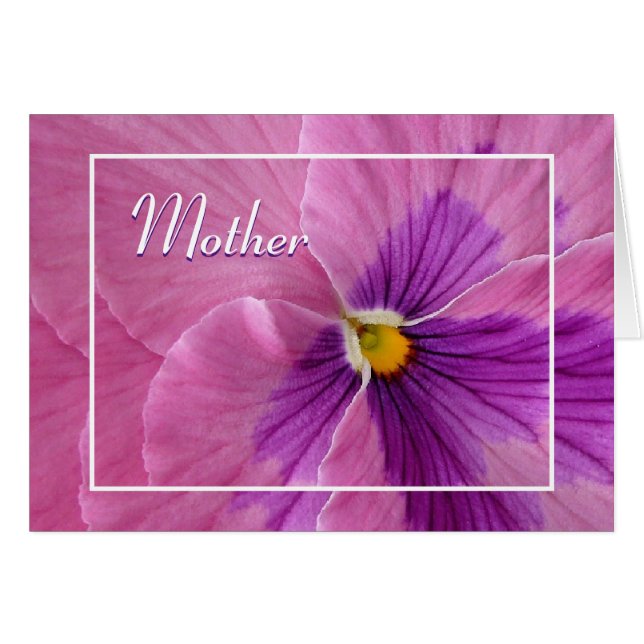 Pink Pansy Mother's Day Card (Front Horizontal)