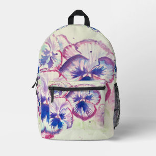 Pink Pansy Pansies Watercolor Girls Backpack