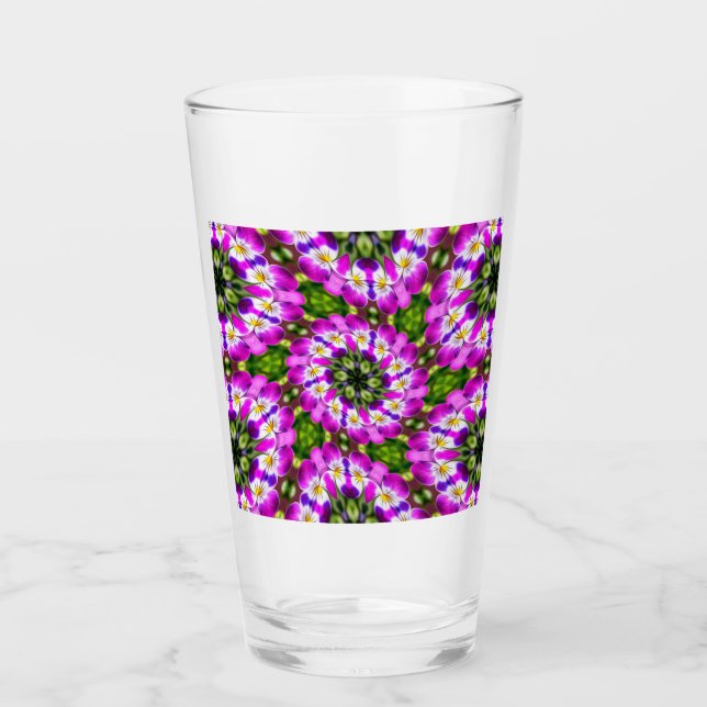 Pink pansy pattern glass (Front)