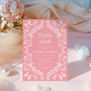 Pink Papel Picado Mexican Baby Shower Invitation