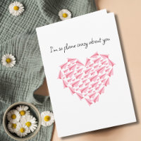 Pink Paper Aeroplanes Heart Plane crazy about you