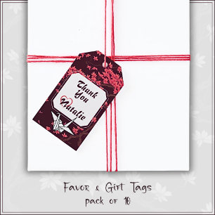 Pink Paper Crane Origami Cherry Blossom Gift Tags