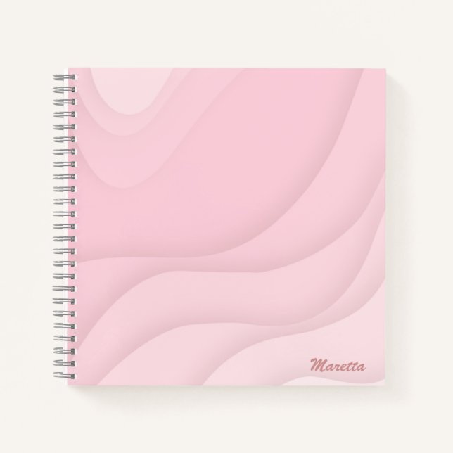 Pink Paper Cut Personalised Notebook (Front)