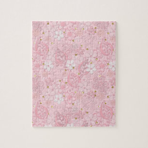Pink paper flowers jigsaw puzzle