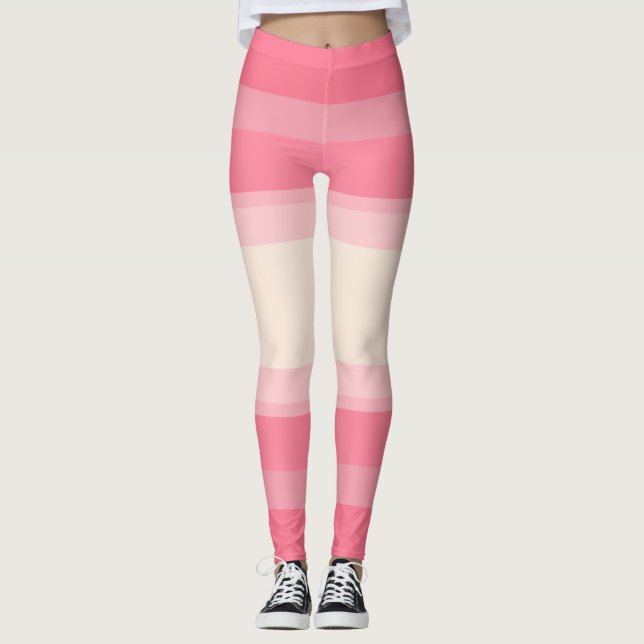 pink paradise stripes leggings (Front)