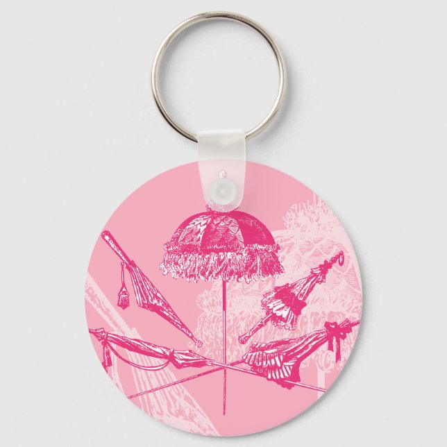 Pink Parasols Key Ring (Front)