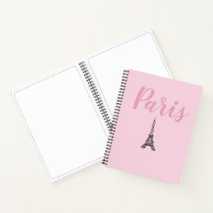 Pink Paris Eiffel Tower Art Sketchbook  Notebook
