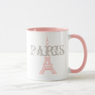 Pink Paris Eiffel Tower Mug Gift 