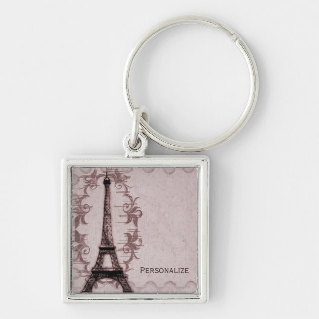 Pink Paris Grunge Keychain (Front)