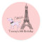 PINK PARIS POODLE 3-inch Favour Stickers