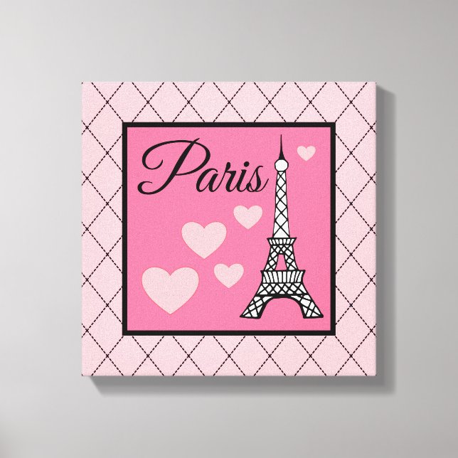 Pink Paris Sign Wall Art (Front)