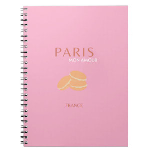 Pink Paris Travel Art Retro Art Preppy Art Decor  Notebook