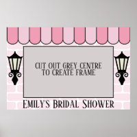 Pink Parisian Bridal Shower photo frame poster