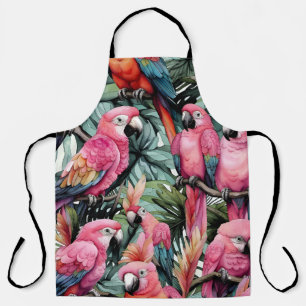 Pink Parrots Apron