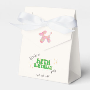 Pink Party Balloon Animal 5th Birthday Party Favour Box